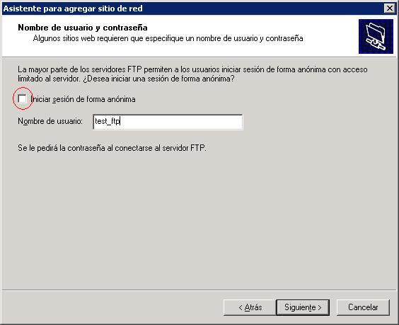 FTP, web Hosting, Córdoba, ingreso de usuario